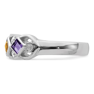 Sterling Silver Amethyst & Citrine Multi-Gemstone Ring – view 5