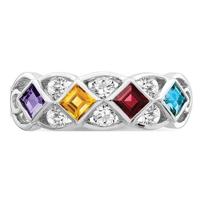 Sterling Silver Amethyst & Citrine Multi-Gemstone Ring – view 6