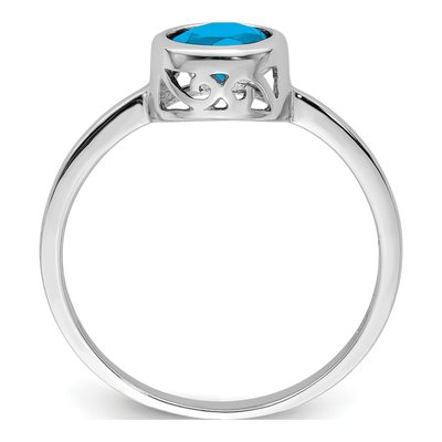 Sterling Silver Sky Blue Topaz Round Ring – view 3