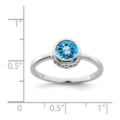 Sterling Silver Sky Blue Topaz Round Ring – view 5