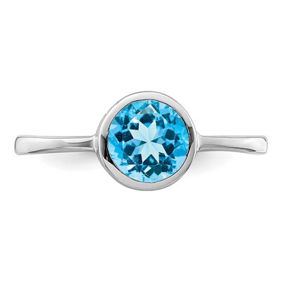 Sterling Silver Sky Blue Topaz Round Ring – view 6