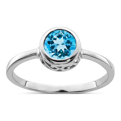 Sterling Silver Sky Blue Topaz Round Ring