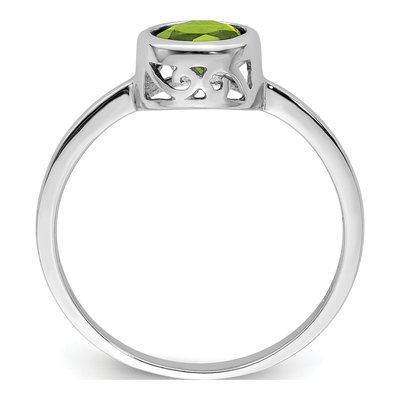 Sterling Silver Peridot Round Ring – view 3