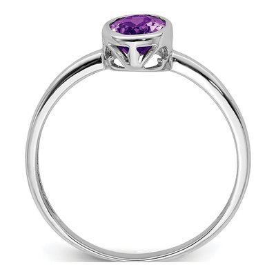 Sterling Silver Amethyst Oval Ring – view 3