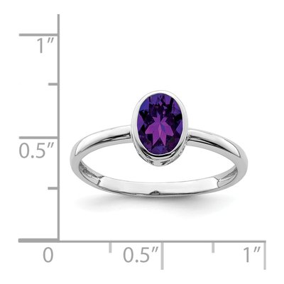 Sterling Silver Amethyst Oval Ring – view 5