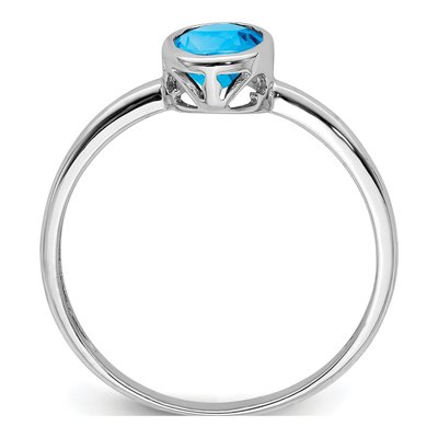 Sterling Silver Sky Blue Topaz Oval Ring – view 3