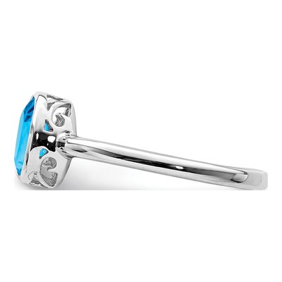 Sterling Silver Sky Blue Topaz Oval Ring – view 4