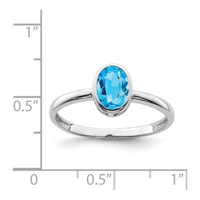 Sterling Silver Sky Blue Topaz Oval Ring – view 5
