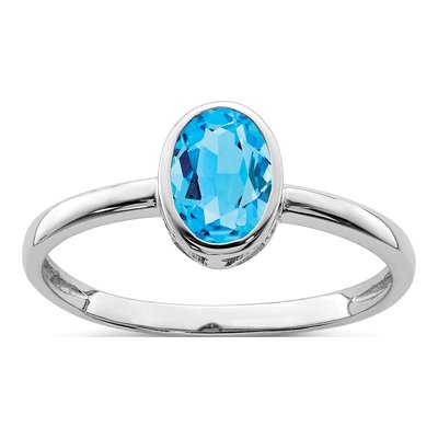 Sterling Silver Sky Blue Topaz Oval Ring