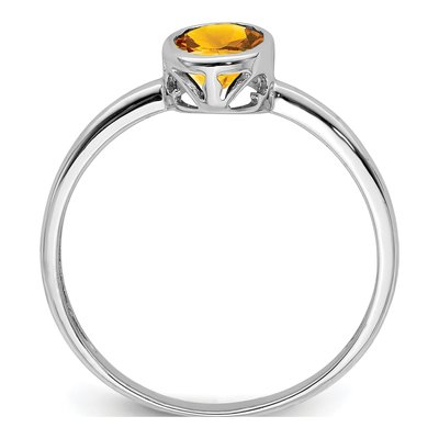 Sterling Silver Citrine Oval Ring – view 3