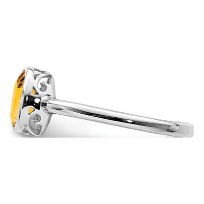 Sterling Silver Citrine Oval Ring – view 4