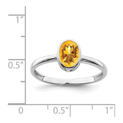 Sterling Silver Citrine Oval Ring – view 5