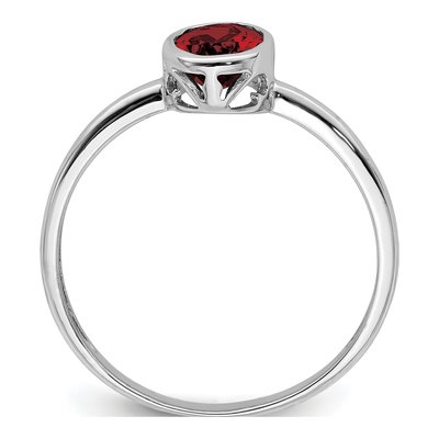 Sterling Silver Garnet Oval Ring – view 3