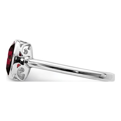 Sterling Silver Garnet Oval Ring – view 4