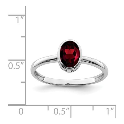 Sterling Silver Garnet Oval Ring – view 5