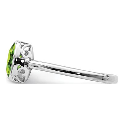 Sterling Silver Peridot Oval Ring – view 4