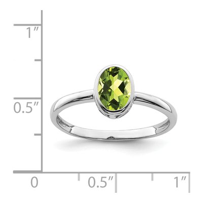 Sterling Silver Peridot Oval Ring – view 5