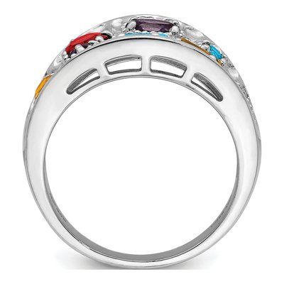 Sterling Silver Amethyst & Swiss Blue Topaz Multi-Gemstone Ring – view 3