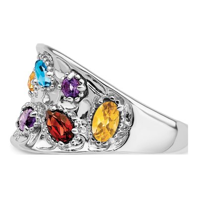 Sterling Silver Amethyst & Swiss Blue Topaz Multi-Gemstone Ring – view 4