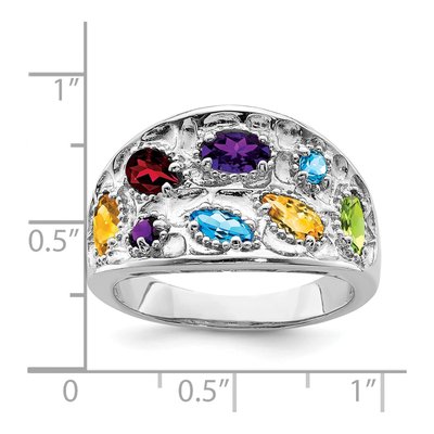 Sterling Silver Amethyst & Swiss Blue Topaz Multi-Gemstone Ring – view 5