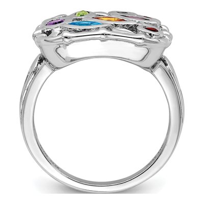 Sterling Silver Swiss Blue Topaz & Amethyst Multi Ring – view 3