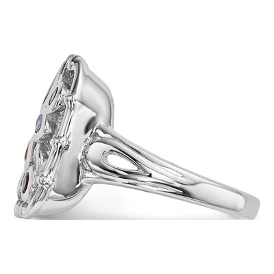 Sterling Silver Swiss Blue Topaz & Amethyst Multi Ring – view 4