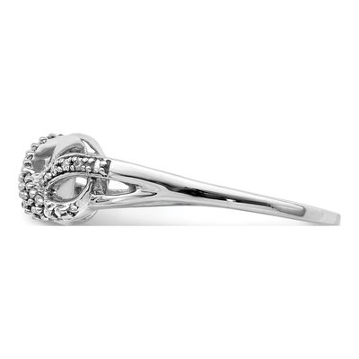 Sterling Silver 1/10 ct tw Diamond Infinity Ring – view 4