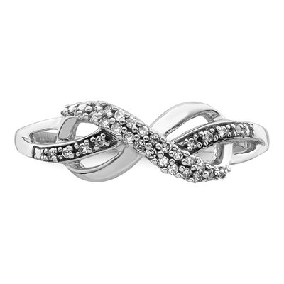 Sterling Silver 1/10 ct tw Diamond Infinity Ring – view 5