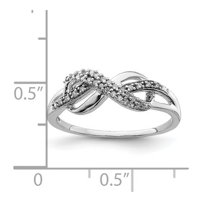 Sterling Silver 1/10 ct tw Diamond Infinity Ring – view 6