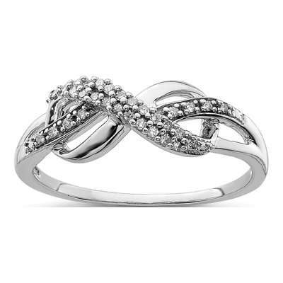 Sterling Silver 1/10 ct tw Diamond Infinity Ring
