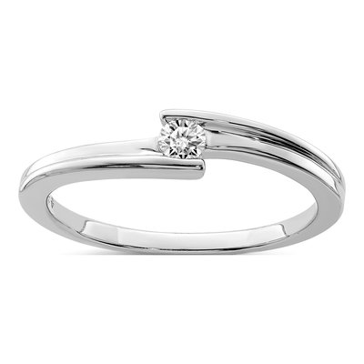Sterling Silver 1/10 ct tw Diamond Ring