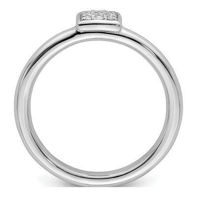 Sterling Silver 1/15 ct tw Diamond Cluster Ring – view 3