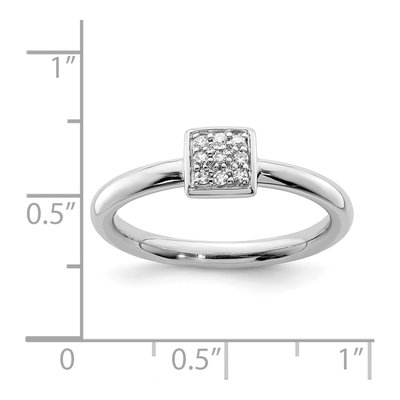 Sterling Silver 1/15 ct tw Diamond Cluster Ring – view 5