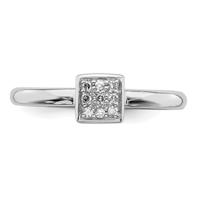 Sterling Silver 1/15 ct tw Diamond Cluster Ring – view 6