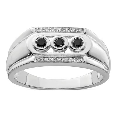 Men's Sterling Silver 1/4 ct tw Diamond Ring