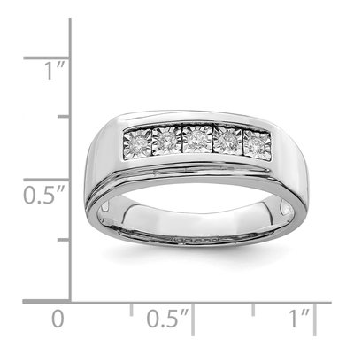 Men's Sterling Silver 1/10 ct tw Diamond Ring – view 5