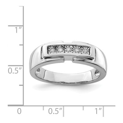 Men's Sterling Silver 1/20 ct tw Diamond Ring – view 5