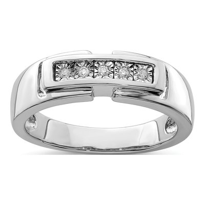 Men's Sterling Silver 1/20 ct tw Diamond Ring