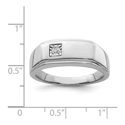 Men's Sterling Silver 1/20 ct tw Diamond Ring – view 5