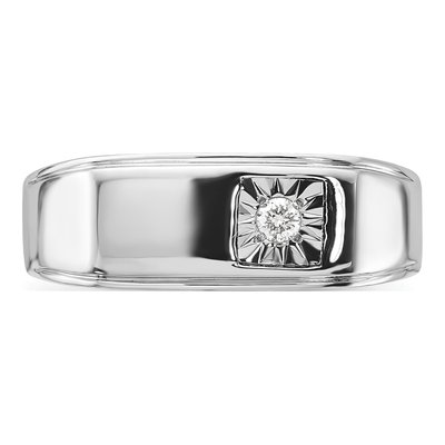Men's Sterling Silver 1/20 ct tw Diamond Ring – view 6