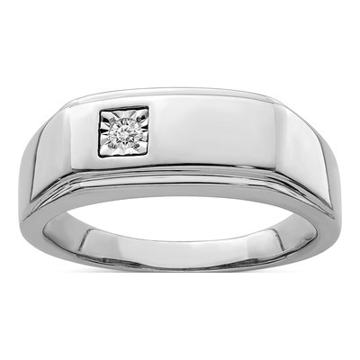 Men's Sterling Silver 1/20 ct tw Diamond Ring