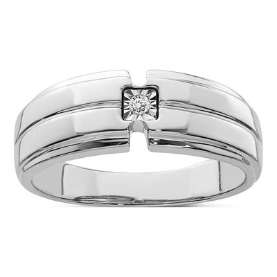 Men's Sterling Silver Diamond Ring