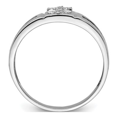 Men's Sterling Silver 1/4 ct tw Diamond Cross Ring – view 3
