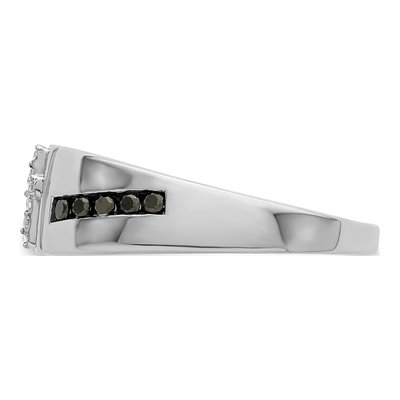 Men's Sterling Silver 1/4 ct tw Diamond Cross Ring – view 4