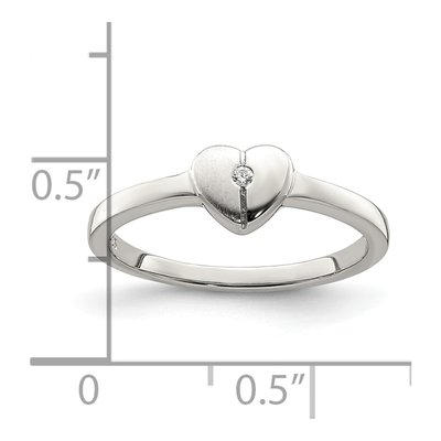 Sterling Silver CZ Girl's Heart Ring – view 5