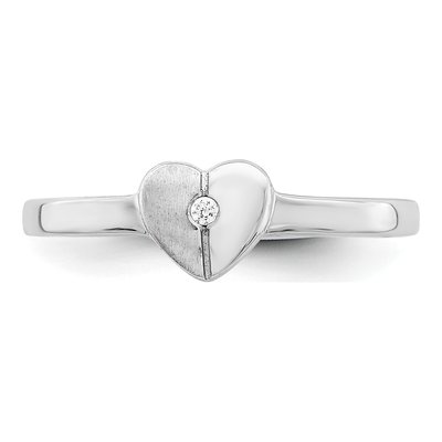 Sterling Silver CZ Girl's Heart Ring – view 6