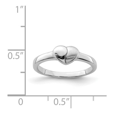 Sterling Silver Girls' Heart Ring – view 5