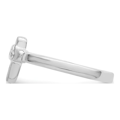 Sterling Silver CZ Girls' Cross Ring – view 4