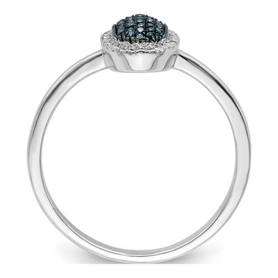 Sterling Silver 1/10 ct tw Diamond Oval Ring – view 3