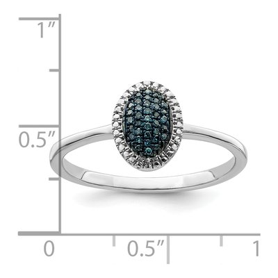 Sterling Silver 1/10 ct tw Diamond Oval Ring – view 7